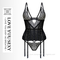 Classic Fashion Black Sexy Corset Lingeriet Set